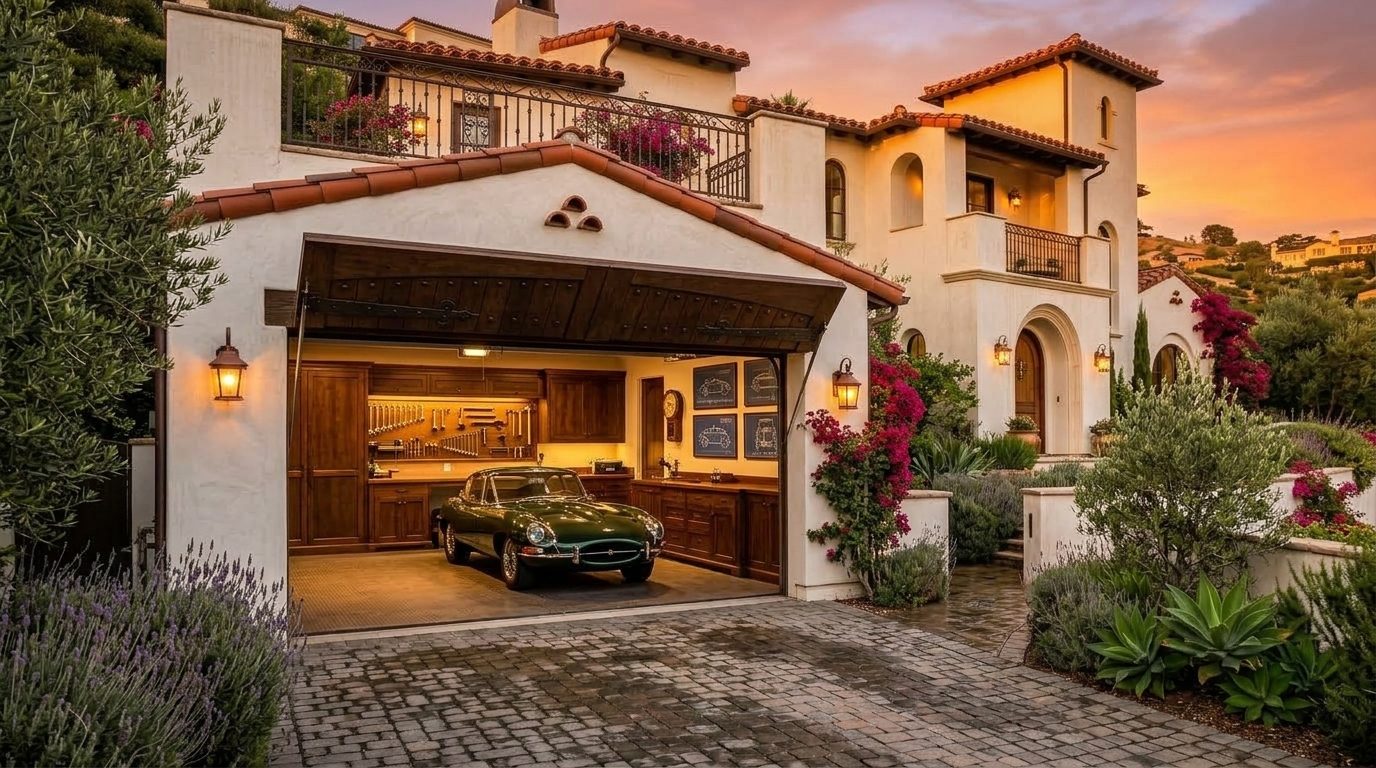 Caleb Malik Garage Door Roller Repair Garage Door Gliding Open Revealing Warm Illuminated Interior